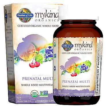 Garden of Life Prenatal Vitamins - mykind Organics Prenatal Multi - 90 Tablets, Vegan Whole Food Multivitamin, Folate not Folic Acid & Stomach Soothing Blend, Organic Prenatals Supplements for Women 90 Count (Pack of 1)