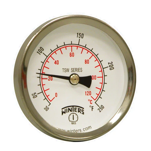 Winters Instruments Winters TSW Series Aluminum Dual Scale Hot Water Thermometer, Dial Type, 2-1/2