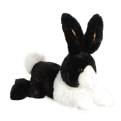 Aurora® Adorable Flopsie™ Dutch Rabbit Stuffed Animal - Playful Ease - Timeless Companions - Black 12 Inches