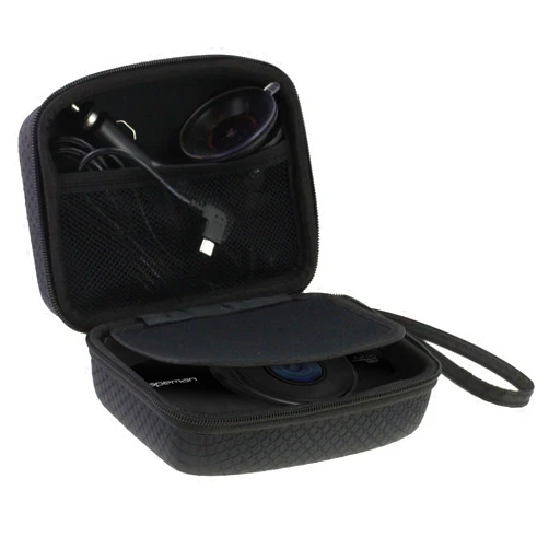 Navitech Car Dash Cam/Camera Carry Case/Bag Compatible with The Foxcesd A4 (Case Also fits with Windscreen Mount + Car Charger)