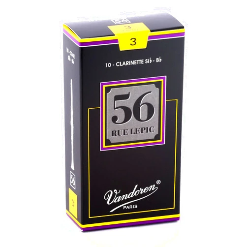 Vandoren CR503 Bb Clarinet 56 Rue Lepic Reeds Strength 3; Box of 10