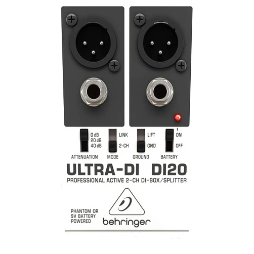 Behringer Ultra-DI DI20 Professional Active 2-Channel DI-Box/Splitter