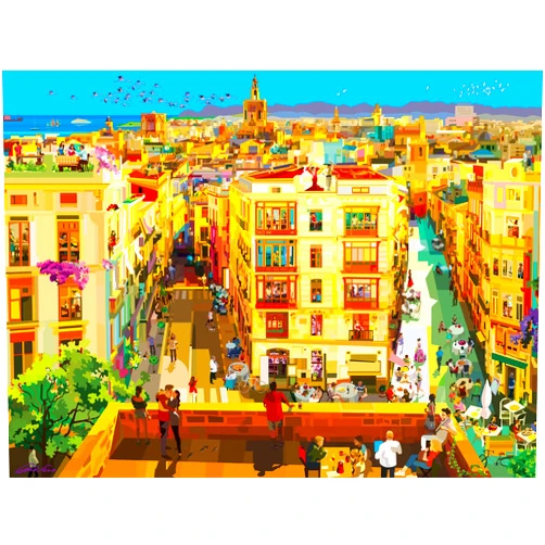 Ravensburger Dining in Valencia 1500 Piece Jigsaw Puzzle for Adults - 17192 - Every Piece is Unique, Softclick Technology Means Pieces Fit Together Perfectly