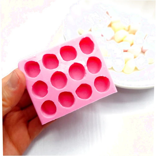 Natucraft Mini Marshmallow Silicone Mold 12 cavities Wax mold Resin mold Soap mold Realistic Marshmallow Flexible mold NC069