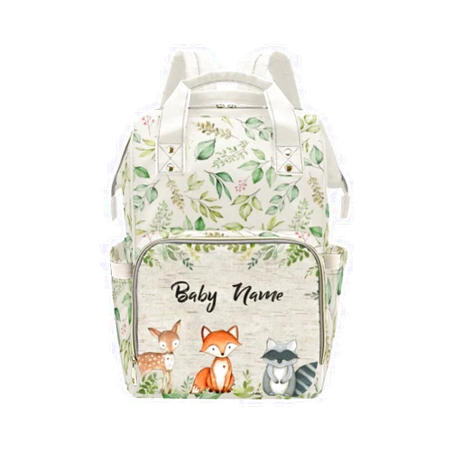 GUPOXI Custom Cute Animal Diaper Bag Backpack with Name/Text, Baby Bag for Newborn, Personalized Multifunction Diaper Backpack for New Mom, Large Capacity Mommy Nursing Daypack