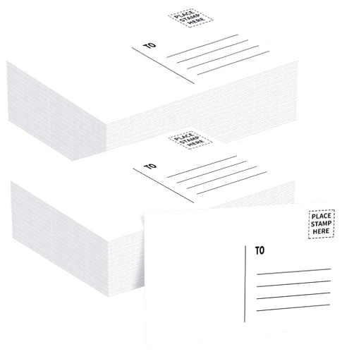 Sabary 300 Pack Blank Postcards for Mailing 4 x 6 Mailable Blank Post Cards Bulk Paper Make Your Own Printable Postcards for Painting DIY Printing(White)