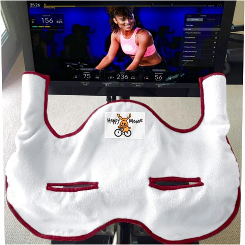 Happy Moose Handlebar Bike Towel for Original Peloton® Bike - Wine trim