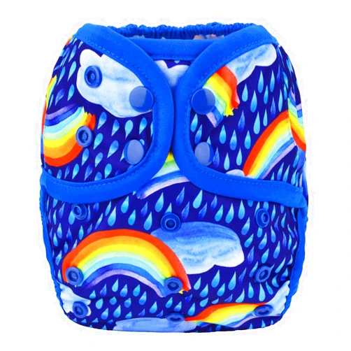 Sigzagor Baby Diaper Cover Nappy One Size 8lbs to 36lbs (Rainbows Rains Clouds)
