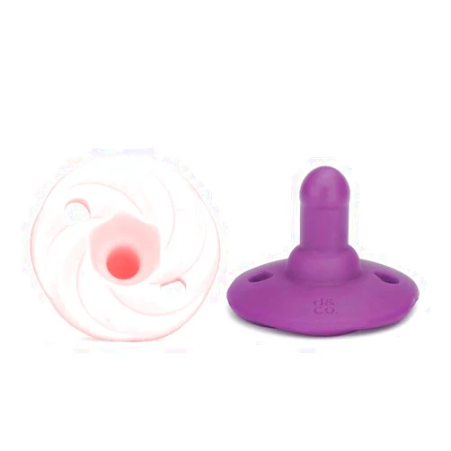 DODDLE & CO. Doodle & Co. Holland Classic Pacifier for New Born Babies | BPA Free Lead Free Natural Nipple Shape 100% Silicone for Infants | Helps Promote Healthy Oral Development | 0-3 Months | Plum/Blush