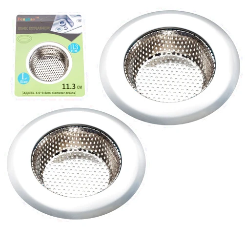 Fengbao 2PCS Kitchen Sink Strainer - Stainless Steel, Large Wide Rim 4.5