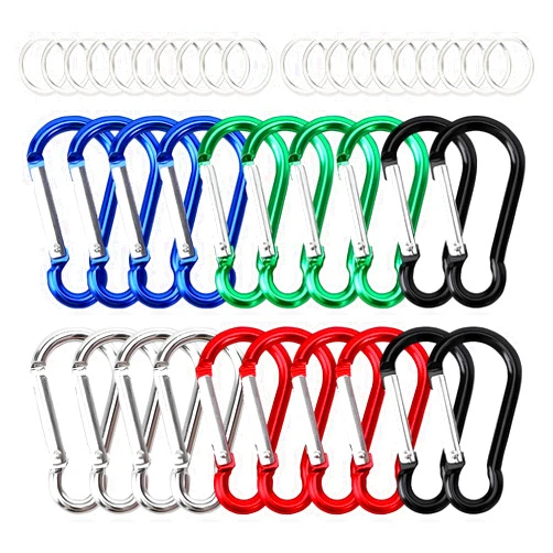 FINDWORLD 40 PCS Total Carabiner Clip Keychain 1.83