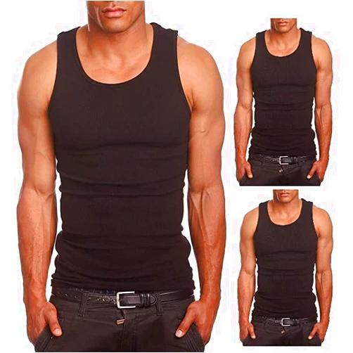 Olura 3-6 Packs Mens 100% Cotton Tank Top White/Black/Gary A-Shirt Undershirt