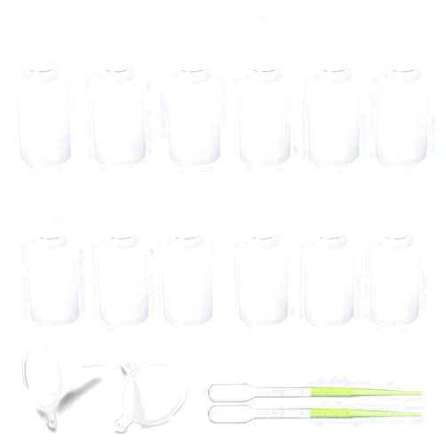 Burry Life Science 12PCS 5ML White Plastic Empty Squeezable Dropper Bottles Portable Eye Liquid Dropper Small Plastic Refillable Containers with Screw Cap and Plug (White, 5ML)