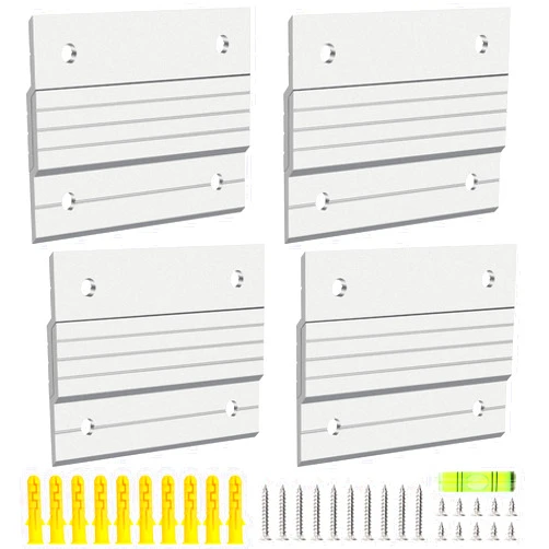 Luxiv 4 Pairs French Cleat Picture Hanger, Luxiv Metal Mounting Bracket for Photo Frames Aluminum Z Hanger, Wall Mount Mirror Hanger Z Bar Hanging Picture Ledges with Screws, Level Tool (4 inches)