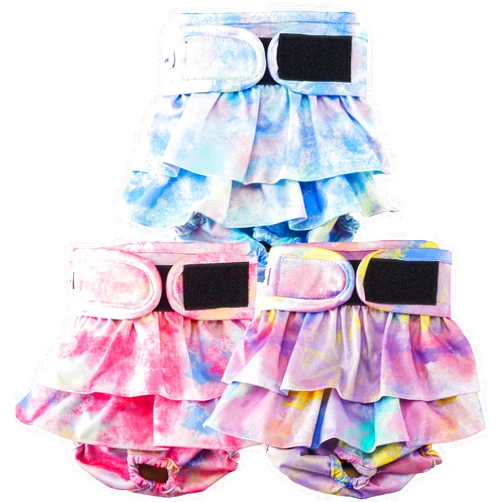 VUNCESSIN Reusable Dog Diapers Female Washable, Premium Doggie Diapers for Female Dogs, Pack of 3, Highly Absorbent Small Female Dog Diapers for Heat, Incontinence and Puppy Training(S)