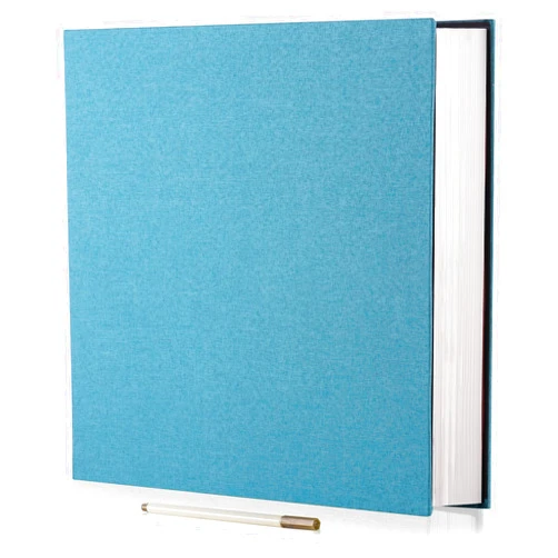 HoneyTolly Photo Album Self Adhesive 3x5 4x6 5x7 6x8 8x10 8.5x11 11x10.6 Magnetic Scrapbook Album DIY Length 11x10.6 Inch 40 Pages Linen Cover DIY Photo Album with A Metallic Pen and DIY Accessories(Sky Blue)