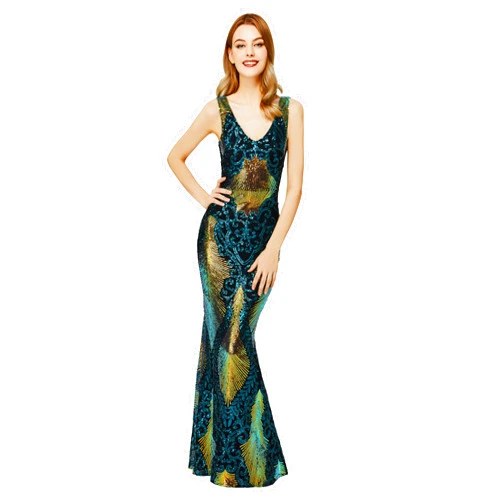 BABEYOND Vintage Prom Dress for Women – Sequin Gown and Evening Dresses Mermaid Dress for Party