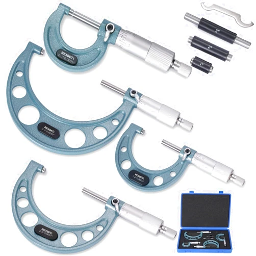 REXBETI 4Pcs Outside Micrometer Set, 0-4