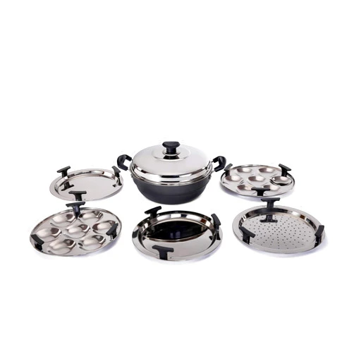 Vinod Multi Kadhai (Hard Anodized) - Idli Maker, Dhokla Maker, 26 cm Kadai