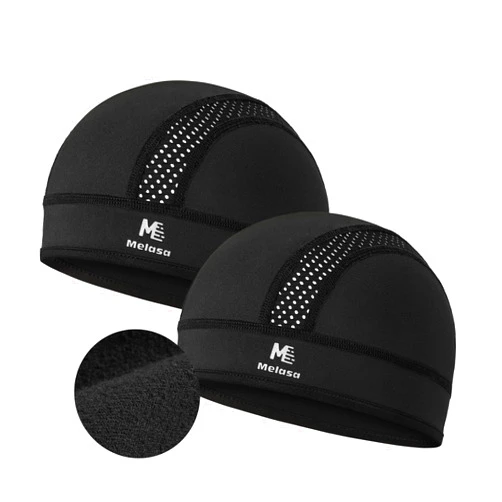 MELASA Microfleece Skull Cap Helmet Liner, Breathable Cycling Cap, Sweat Motorcycle Helmet Hard Hat Liner for Men Women