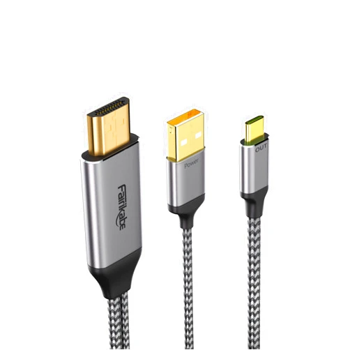 Fairikabe HDMI to USB C Adapter Cable 4K60Hz 6.6FT, HDMI Source Input to USB Type C Output Display Converter, HDMI 2.0 Compatible with Xreal Air, Nreal Air, Steam Deck Dock, PS5, Xbox, Portable Monitor
