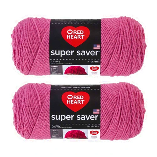 Red Heart Bulk Buy: Red Heart Super Saver (2-Pack) (Light Raspberry, 7 oz Each Skein)