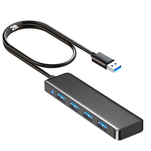 Vienon USB 3.0 Hub, VIENON USB Hub with 4 USB 3.0 Female Ports, USB Splitter USB Extender for PC, Laptop, Xbox, PS4/5, Flash Drive, HDD, Console, Printer, Camera,Keyborad, Mouse-2ft