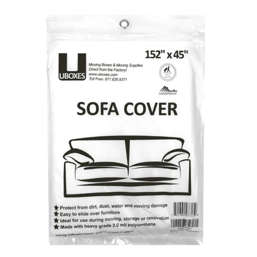 Uboxes Sofa Protective Poly Covers, 152 x 45 in, 1 Pack