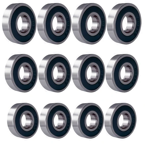 Tonmp 12 PCS 608-2RS Deep-Groove Ball Bearing - Double Rubber Sealed Shielded Miniature Deep Groove Bearing (8mm x 22mm x 7mm)