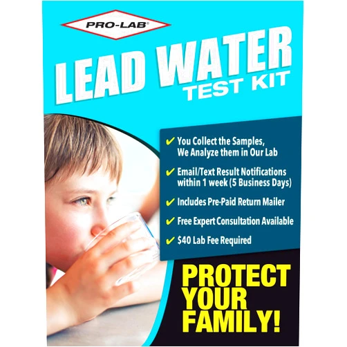PRO-LAB Lead in Drinking Water Test Kit - Same kit used by Home Inspectors. You collect the sample, we analyze it. Results emailed within 1 week. $40 lab fee required for EPA Certified Lab analysis.