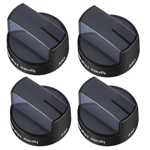 Seentech W10339442 Whirlpool Stove Knobs Cooktop Surface Burner Control Knobs Black Compatible with Whirlpool Gas Range/Stove/Oven - Repalces: W10339442, WPW10339442VP, 2311008, AP6019877 (4 Pack)