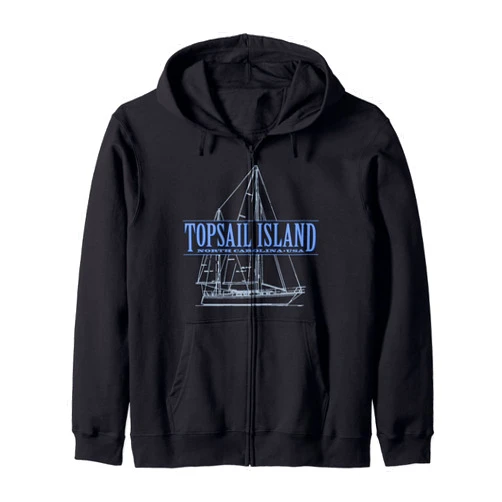Topsail Island NC Marina and Boat Gear Topsail Island North Carolina souvenir sailing Zip Hoodie