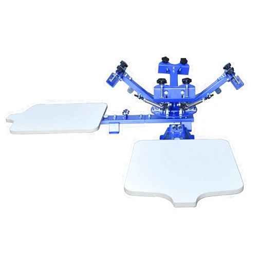 INTBUYING 4 Color 2 Station Silk Screen Printing Machine Screen Printer Screen Printing Pressing Equipment