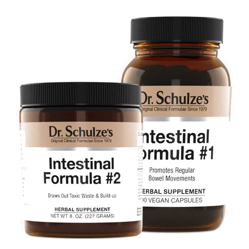 Dr. Schulze's Intestinal Formula #2 (8 Ounces) and Intestinal Formula #1 Capsules (90 Capsules) - Organic Herbal Supplements