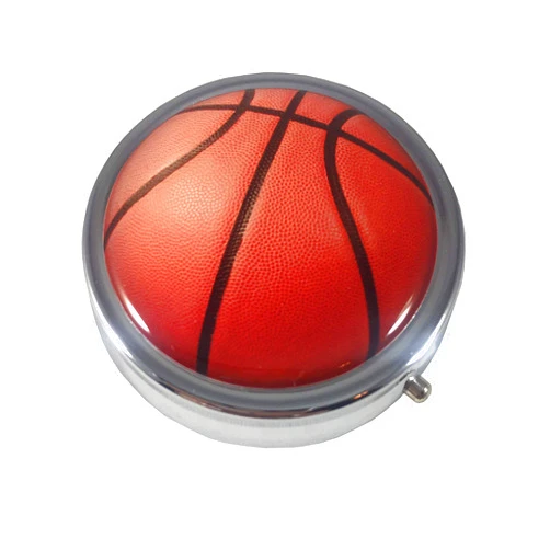 Pill Buddy Basketball Three Section Slim Pocket Purse Travel Pill Box Case