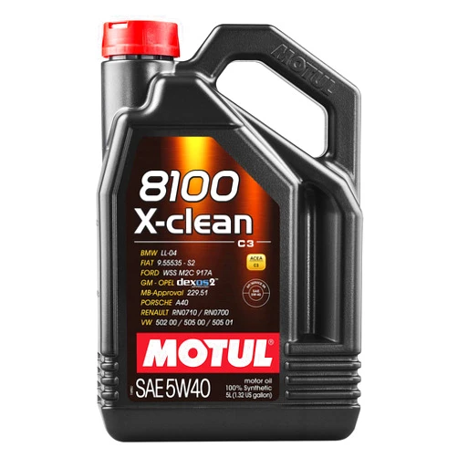 Motul 8100 X-Clean 5W40 Synthetic Oil 5 Liters (102051)