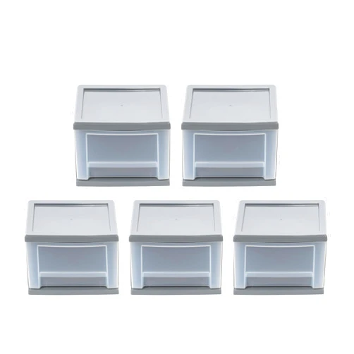 Iris Ohyama IRIS USA 6.5 Quart Gray Stackable Drawer, 5 Pack