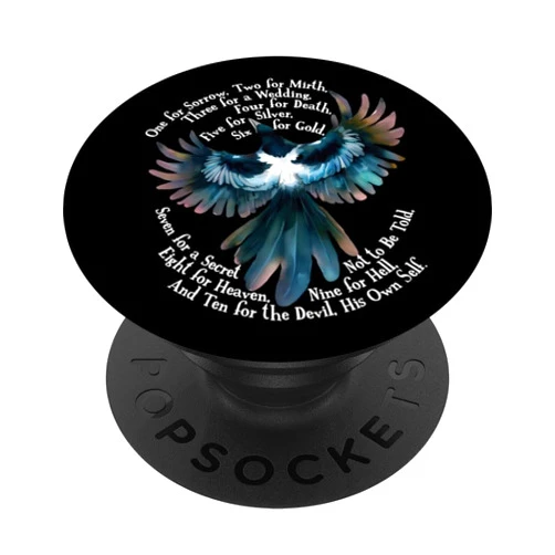 Laughing Coyote Magpie Nursery Rhyme, One for Sorrow PopSockets Standard PopGrip