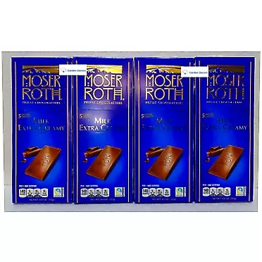 Moser Roth Privat German Chocolate Milk Extra Creamy 4.4oz 125g (4 Bars)