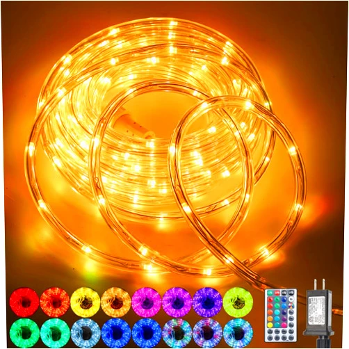 HuiZhen 26ft 160LED Waterproof Color Changing Rope Lights,Indoor Outdoor 16 Colors Changing Led Rope Lights with Remote for Outside, Deck, Patio, Pool, Camping, Bedroom, Landscape Lighting Decorations