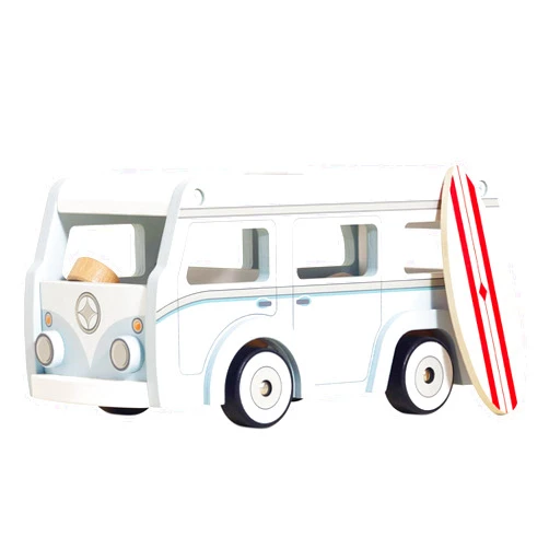 Le Toy Van - Wooden Holiday Campervan with Detachable Surfboard | Suitable for 3 Year Old +