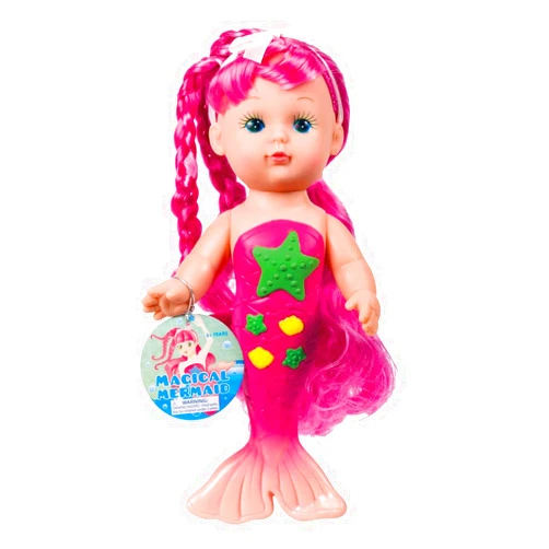 Toysmith Bathtime Mermaid Doll (Assorted Colors) 9 Inch