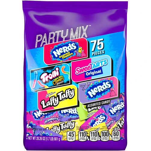 SweeTARTS Variety Party Mix, Individually Wrapped Assorted Candy, 28.6 Ounce (75 Count)