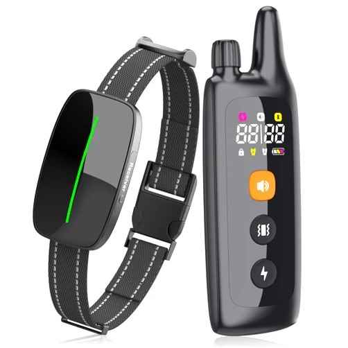 Worneeder Dog Training Shock Collar 4000FT Dog Bark Collar with Remote IP67 Waterproof 4 Training Modes Beep Vibration Shock Light Mode Magnetic Charger Electric Dogs Collar 8-25 inches Single shock Earth Black