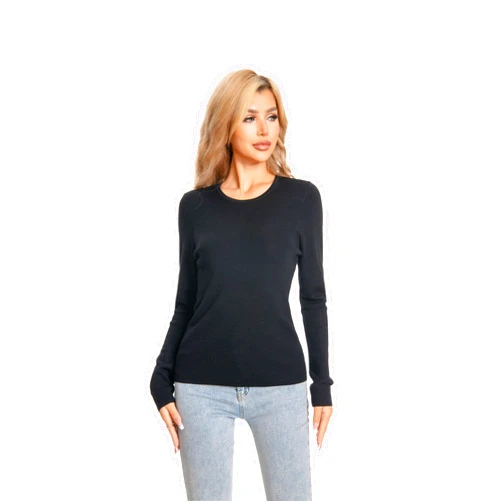 WOSICA Women's 100% Extrafine Merino Wool Long Sleeve Crew Roll Neck Pullover