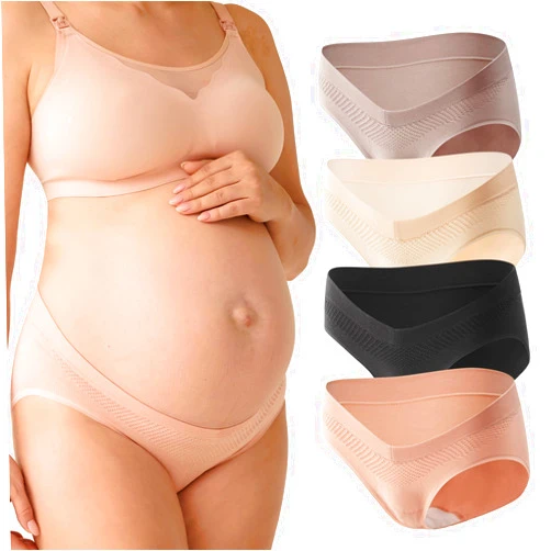 Momcozy Maternity Underwear Seamless, Pregnancy Postpartum Panties Under Bump Maternity Underwear Cotton