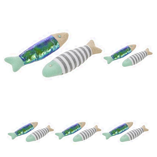Petlinks (2 Count HappyNip Flipper Fish Cat Toys, Contains Silvervine & Catnip - Multi Color, 2 Count (Pack of 5)