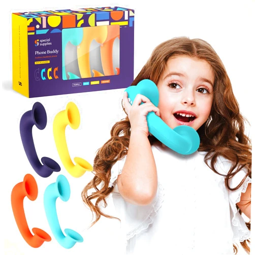 Special Supplies Phone Buddy Auditory Feedback Reading Phones for Classroom, Home Toy Phone Speech Therapy Communication Device for Kids and Adults, Accelerate Reading Fluency W/ 4 Pack Phonic Phones