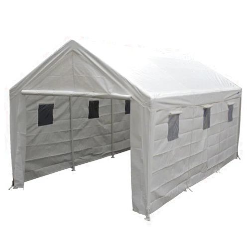 King Canopy Hercules with Enclosure Kit 10-Feet by 20-Feet, 2-Inch Steel Frame, 1.5 Purlins, 8-Leg, White