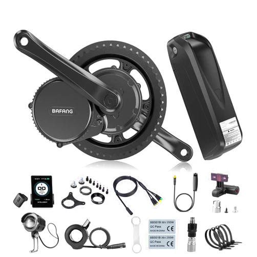 BAFANG Mid Drive Kit BBS01/BBS02B/BBS-HD 500W 750W 1000W Mid Motor Ebike Conversion Kit with Display and Battery Optional Custom Electric Bike Conversion Kit for 68-73MM Mountain Bike Road Bike